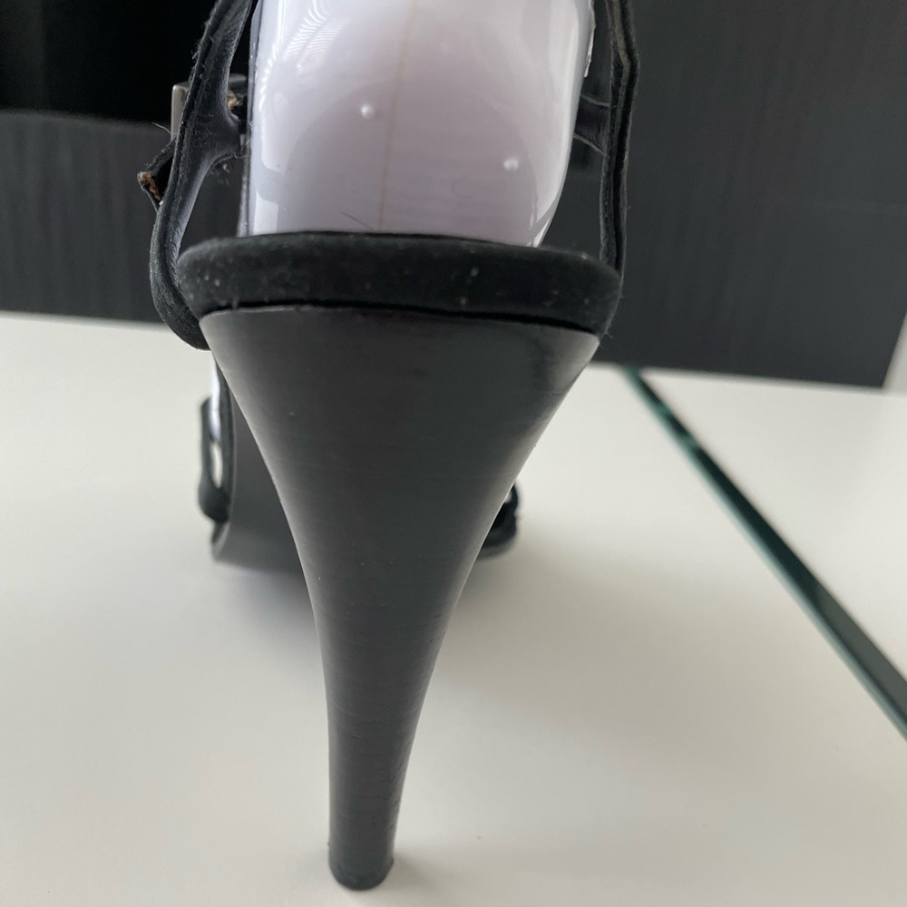 Gucci Black Ankle Strap High Heels Sandals With Swarovski Crystals Us 11 View 5